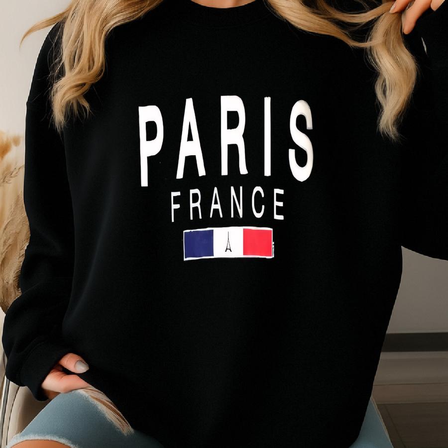 Vintage Y2k Paris France Spellout Crewneck Sweatshirt S Size Sweatshirt