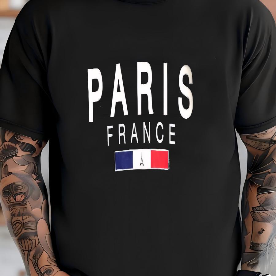 Vintage Y2k Paris France Spellout Crewneck Sweatshirt S Size T-shirt