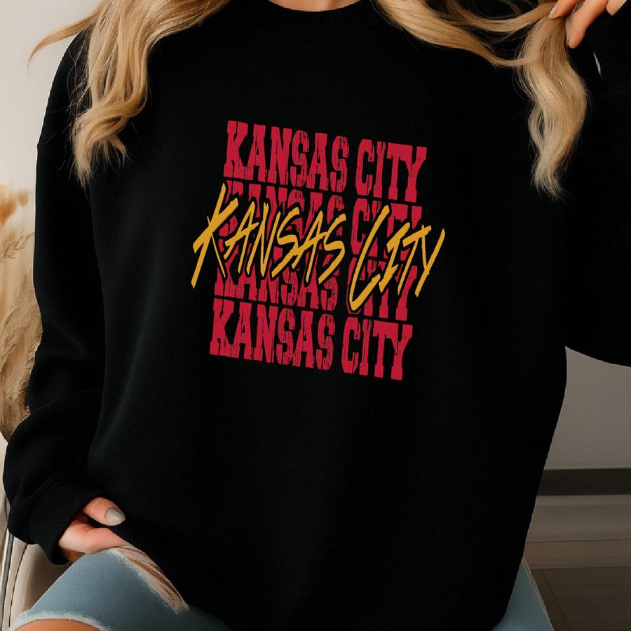Kansas City Sweatshirt Kansas City Football Kansas City Game Day Apparel Kansas City Tailgate Shirt Kansas City Crewneck Kc Sweatshirt Sweatshirt