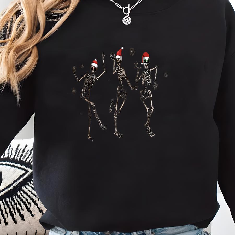 Dancing Skeleton Sweatshirt, Dancing Skeleton Christmas Sweatshirt, Christmas Gift, Winter Sweatshirt Sweatshirt