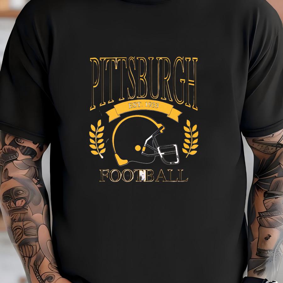 Vintage Pittsburgh Football Crewneck, Retro Football Sweatshirt, Men's And Women's Sweatshirt, Throwback Pittsburgh Shirt, Game Day Sweater T-shirt