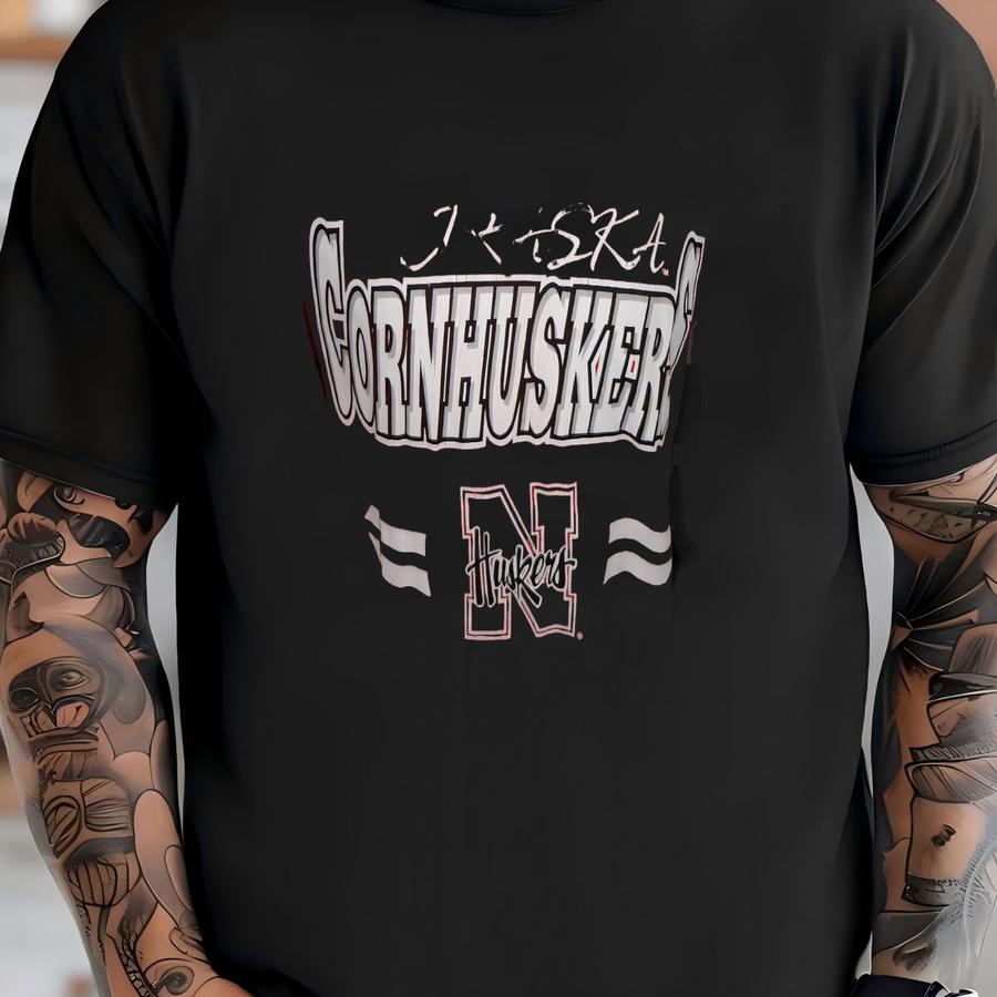 Vtg 90's Red Nebraska Cornhuskers Gts Cotton Ncaa Jersey Shirt Youth L (14-16) T-shirt