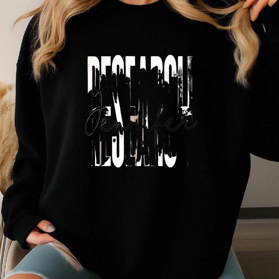 Personalized Research Shirt, Sweatshirt, Hoodie, Long Sve, Custom Gift For Med Scientist, Custom Name Researcher Gift, Sand Color Sweatshirt