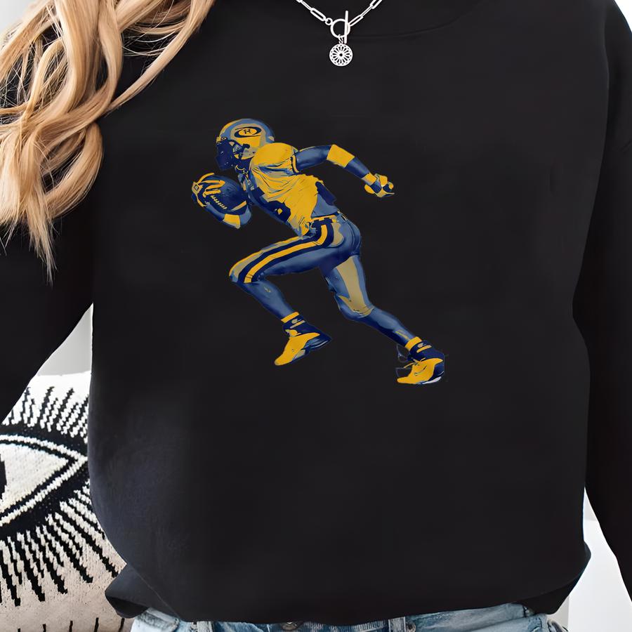Retro 90s Style Football Picture T-shirt Personalized With Your Photo And Name Or Other Text, Perfect For Gameday, Perfect For Mom, Dad Sweatshirt