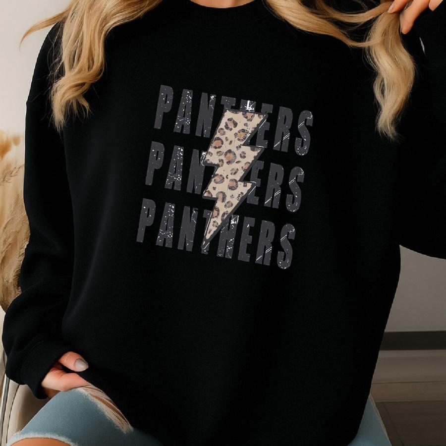 Team Mascot (panthers) Lightning Bolt T-shirt Sweatshirt