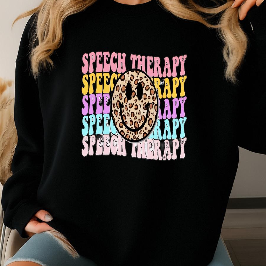 Speech Therapy Leopard T-shirt Sweatshirt