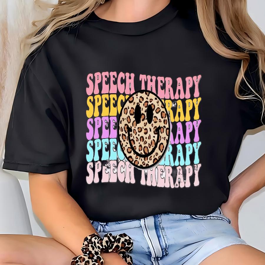 Speech Therapy Leopard Hoodie T-shirt