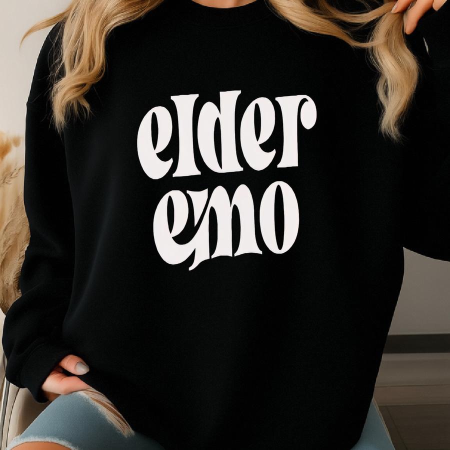 Elder Emo Sweatshirt Elder Emo Crewneck Emo Concert Shirt Unisex Sweatshirt Goth Sweatshirt Emo Shirt Gift For Emo Emo Kid Tee Sweatshirt