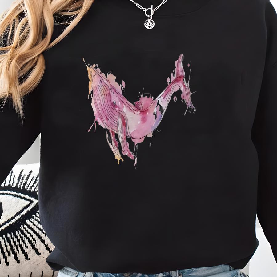 Watercolor Whale T Shirt, Whale Hoodie, Whale Sweatshirt, Scuba Hoodie, Scuba Diving Sweater, Scuba Diving Tshirt, Scuba Gifts, Whale Gifts Sweatshirt