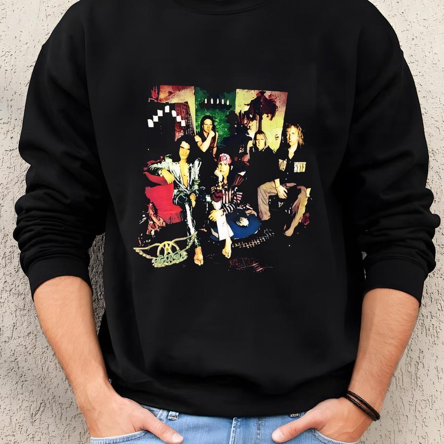 Vintage 1997 Concert Tour T-shirt Black Xl Nine Lives Rock Music Sweatshirt