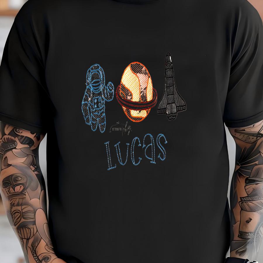 Outerspace Astronaut Hoodie - Kids Shirt - Spaceman - Space Shuttle - Planet - Personalized Hoodie - Cotton - Boys Space Party T-shirt