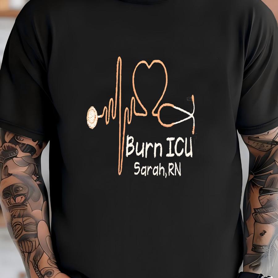 Personalized Icu Rn Full Zip Jacket, Or Pullover Sweatshirt Gift For Nurses, Heartbeat Stethoscope, Bsn, Lpn, Lvn, Cna, Rna, Aprn, Cma, Pa T-shirt