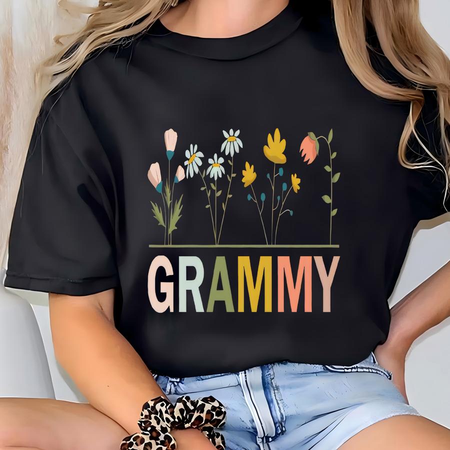 Floral Grammy Hoodie: Retro Style, Gift For Grandma T-shirt