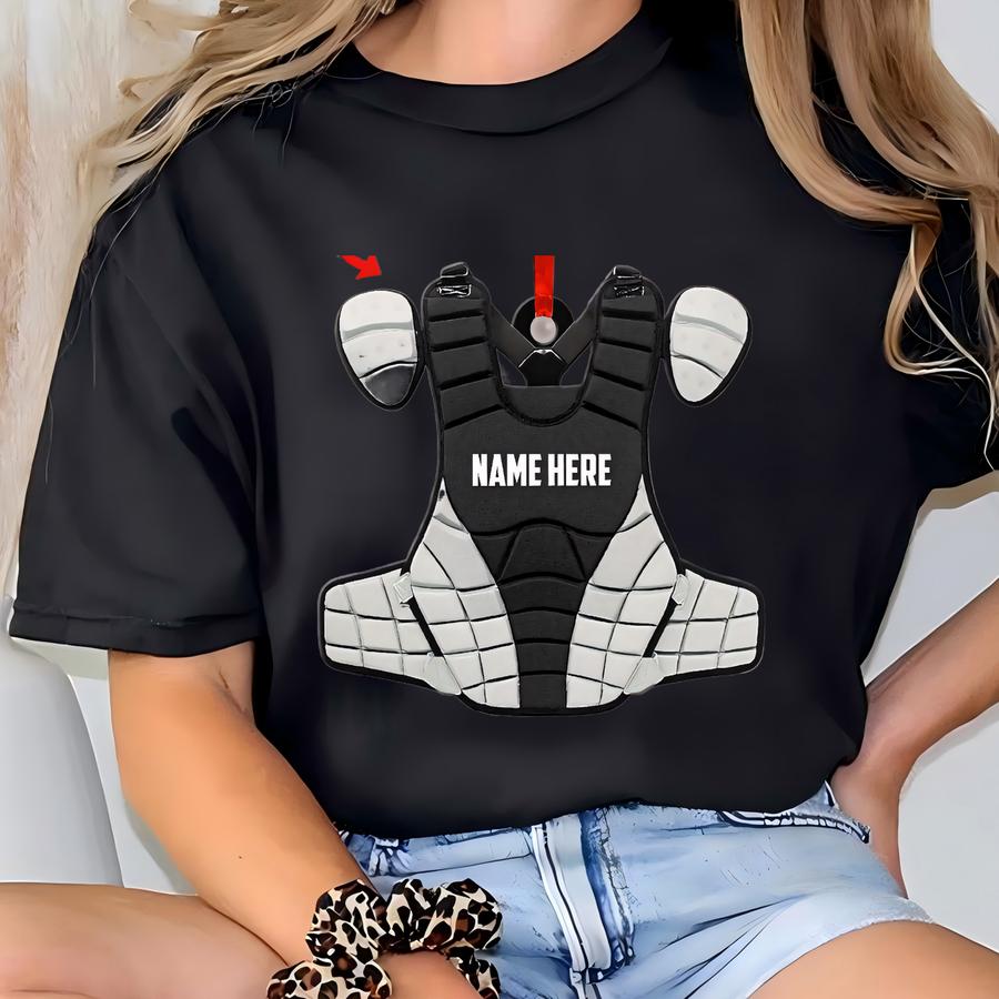 Catcher Baseball Guard Custom Shaped Ornament, Personalized Baseball Catcher Ornaments, Christmas Ornaments Keychain Acrylic - Flat Not 3d T-shirt