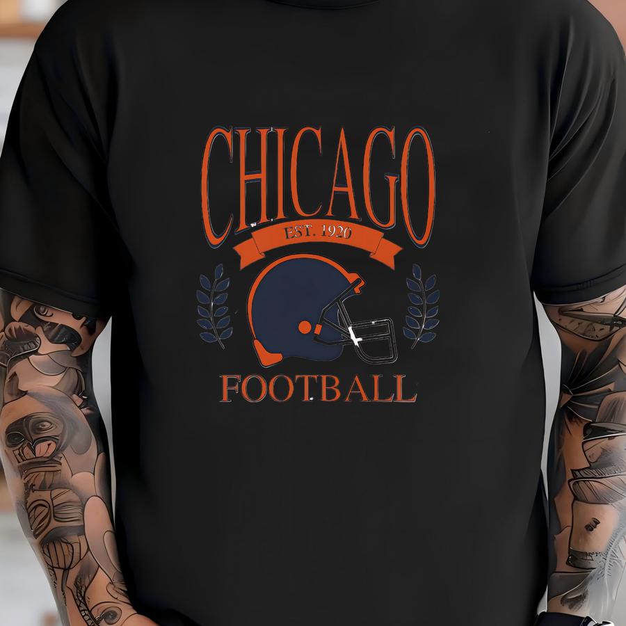 Vintage Chicago Football Sweatshirt, Chicago Football Crewneck, Retro Football Shirt, Men's And Women's Sweatshirt, Throwback Chicago Shirt T-shirt