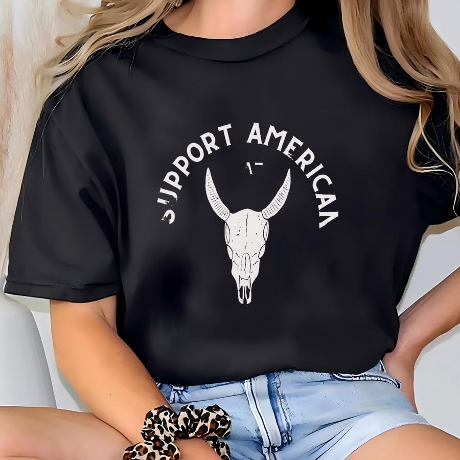 Support American Shirt, Ranch Shirt, Country Concert Shirt, Western Graphic Tee, Howdy Shirt, Rodeo Tee, Clothes, Country Shirt T-shirt