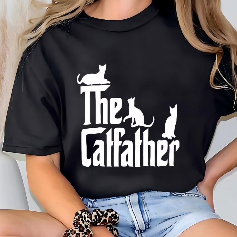 The Catfather Shirt: Funny Cat Dad Hoodie, Gift For Cat Lover T-shirt