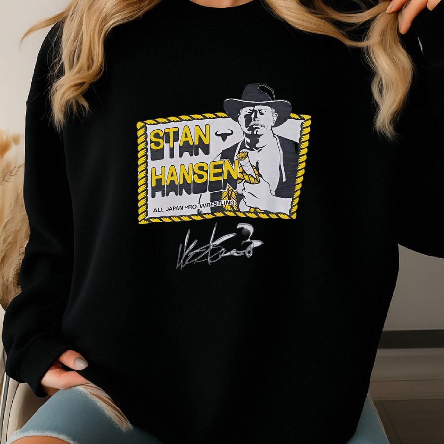 Vintage Stan Hansen Giant Baba Autographed 1990s T Shirt Size Medium / 90s All Japan Pro Wrestling Nwa Ecw W*ing Njpw Wwf Tee Sweatshirt