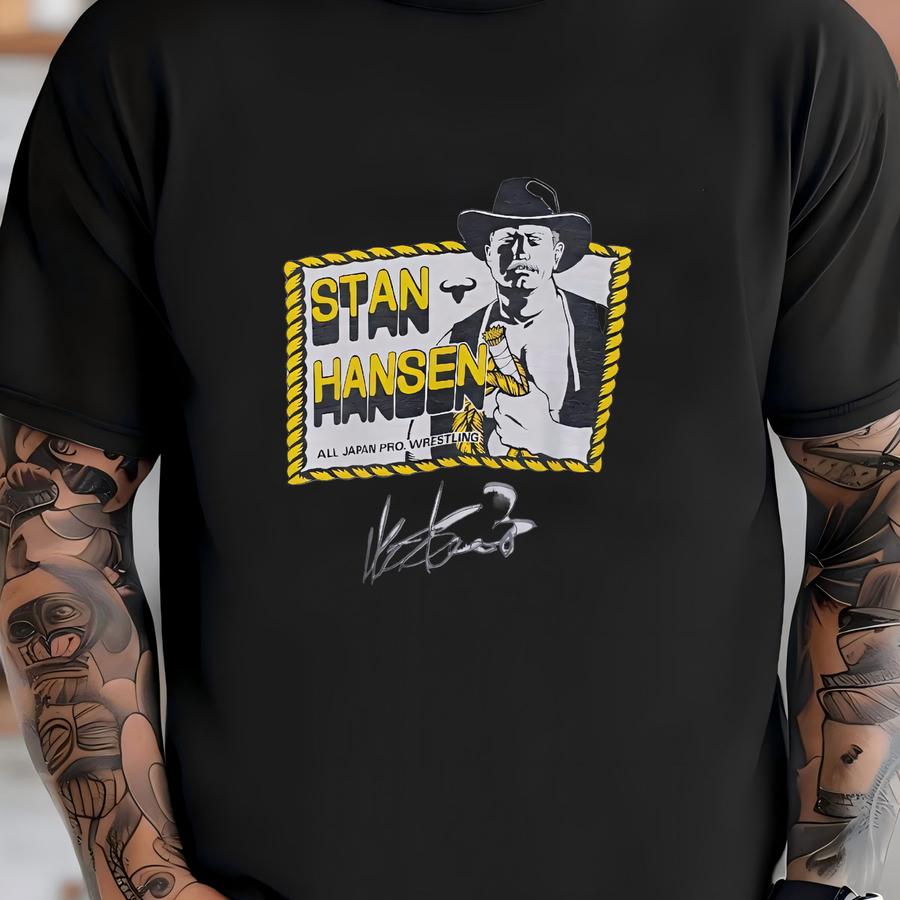 Vintage Stan Hansen Giant Baba Autographed 1990s T Shirt Size Medium / 90s All Japan Pro Wrestling Nwa Ecw W*ing Njpw Wwf Tee T-shirt