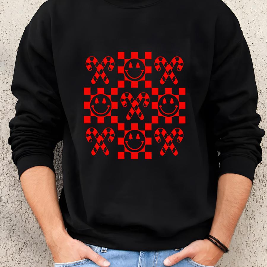 Candy Cane Smile Christmas Svg: Holiday Digital Download Sweatshirt