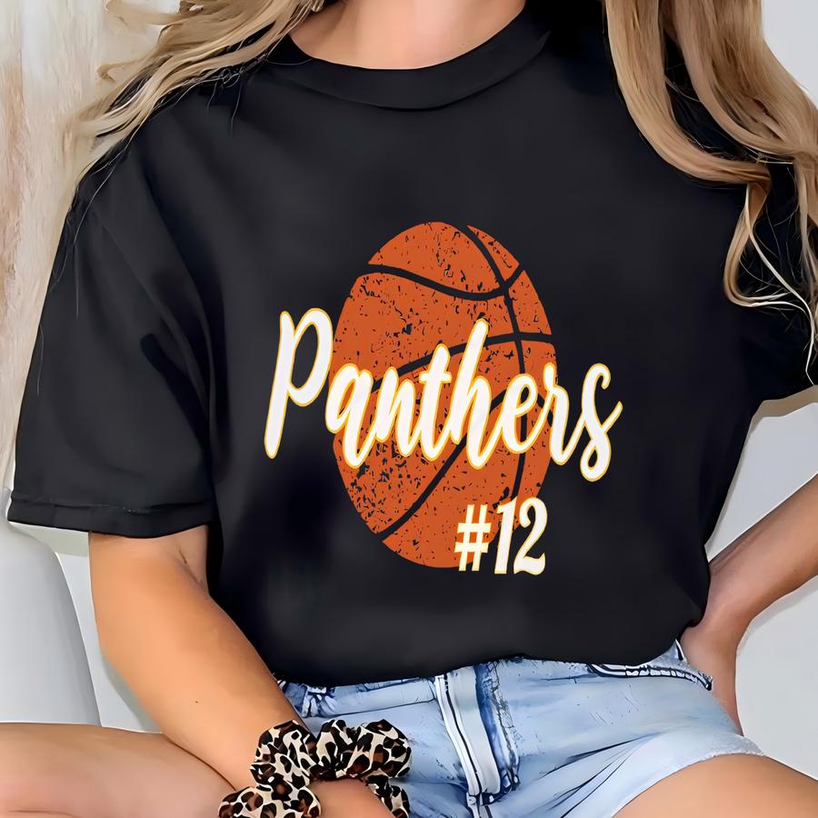 Basketball Shirt, Basketball Mom Shirt, Personalized Basketball Tshirt, Custom Basketball Long Sve Tee, Basketball Gift, Team Name Number T-shirt