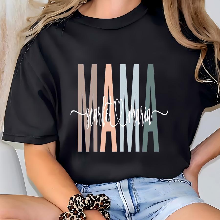 Custom Mama Shirt, Mom Shirt With Names, Personalized Mama Hoodie, Mother's Day Shirt, Mama With Children Names Tee, Custom Mama Shirt T-shirt