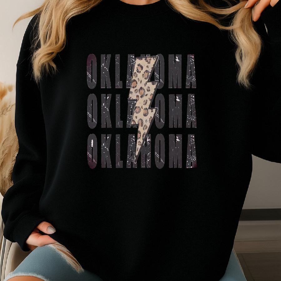 Bleached Oklahoma Lightning Bolt T-shirt Sweatshirt