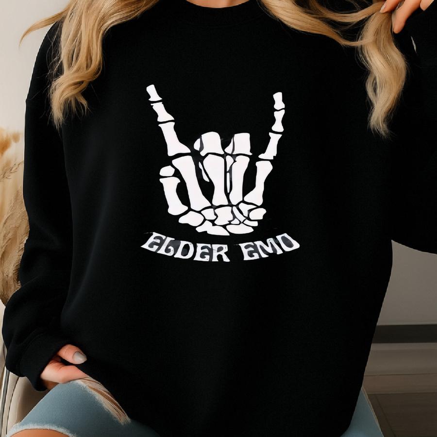 Elder Emo Shirt Elder Emo Tee Emo Gift Emo Concert Tee Emo Kid Shirt Goth Tee Concert Shirt Millenial Gift For Millenial Sweatshirt