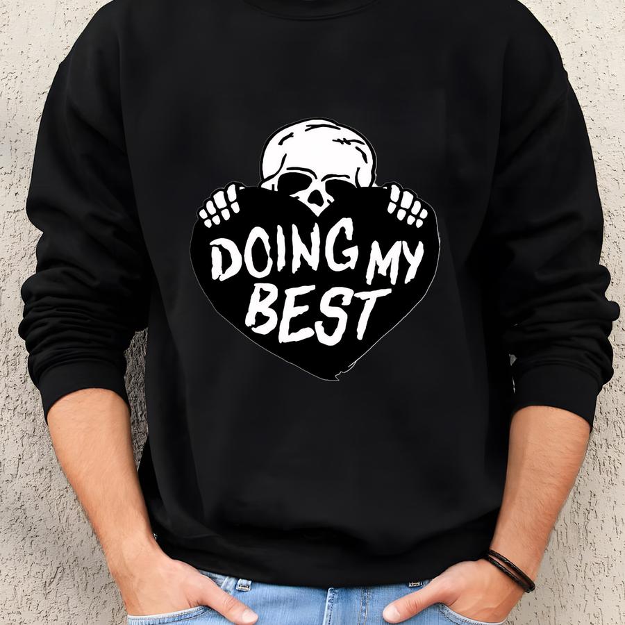 Doin My Best Shirt | Skeleton Tee | Halloween T-shirt | Skeleton Head Face Shirt | Oversized Shirt Sweatshirt