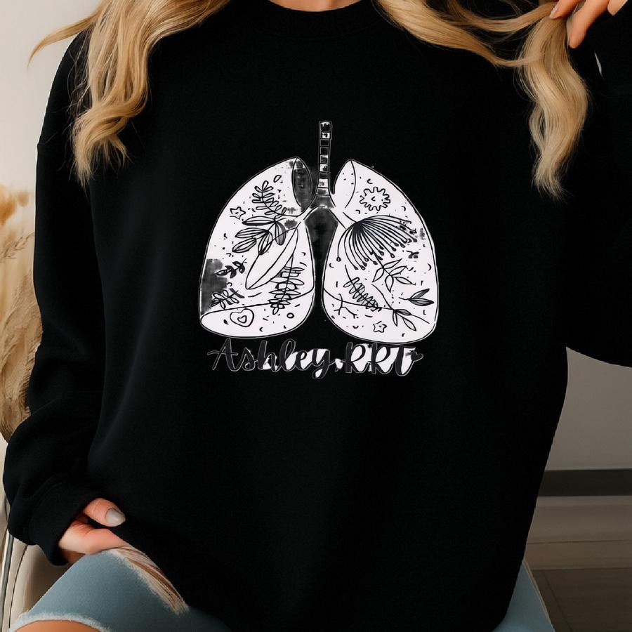 Respiratory Therapist Lung Crewneck Sweatshirt, Rt Sweater, Respiratory Therapist Gift, Pulmonologist, Rt Life, Pulmonology Shirt, Rt Shirt Sweatshirt