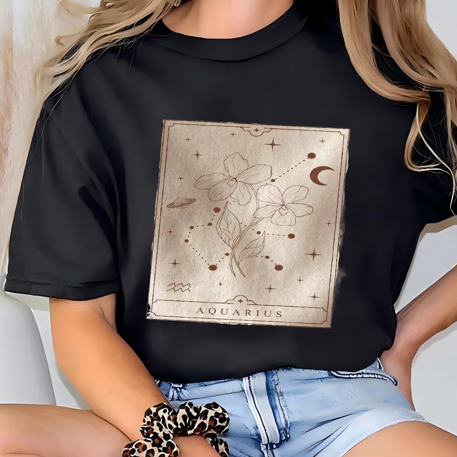 Aquarius Sweatshirt Aquarius Gift Aquarius Gifts February Birth Flower Shirt Birth Month Sweater Horoscope Sweater Zodiac Sign Astrology T-shirt