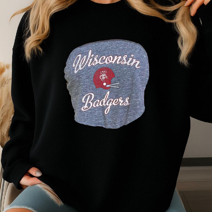 Women's Badgers Acid Wash Long Sve Cropped Shirt | University Of Apparel | Custom T-shirt Sweatshirt