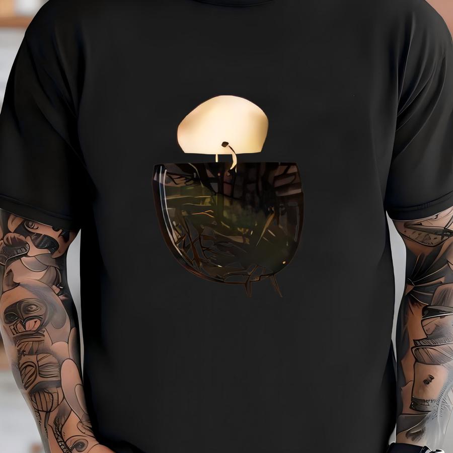 Black And Gold Palm Acrylic Statement Earrings T-shirt