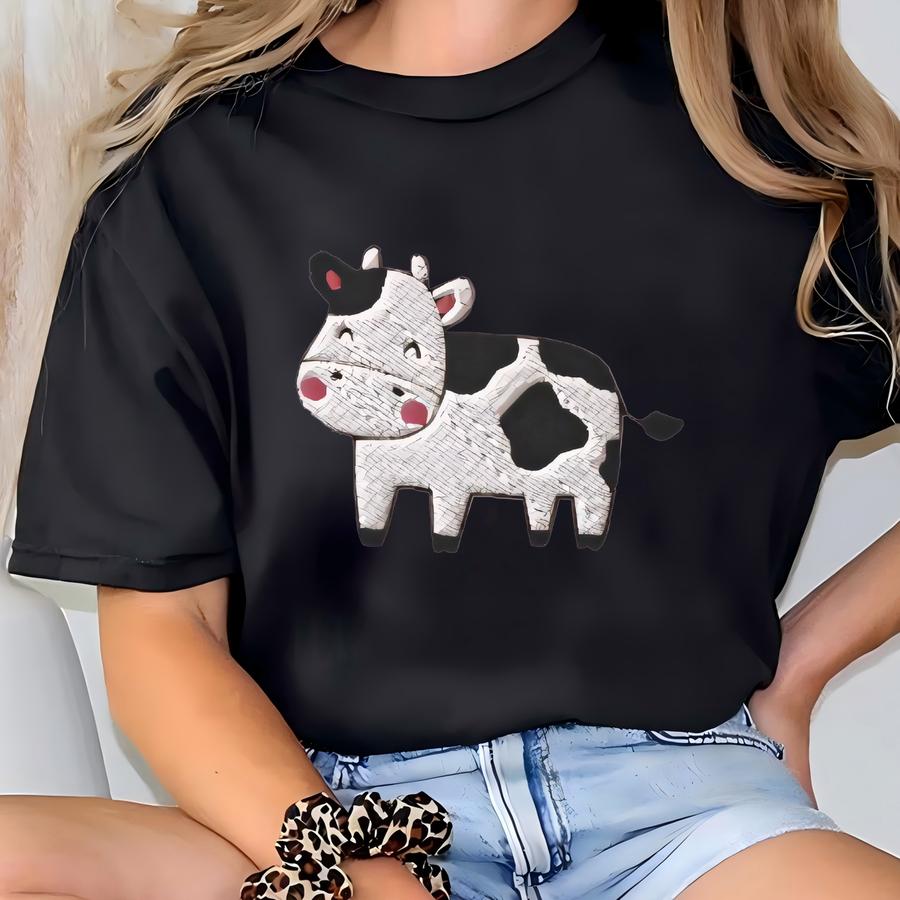 Cow Sweatshirt, Cow Sweater , Cow Crewneck Sweatshirt, Moo Sweater, Cute Cow Shirt, Custom Sweatshirt T-shirt