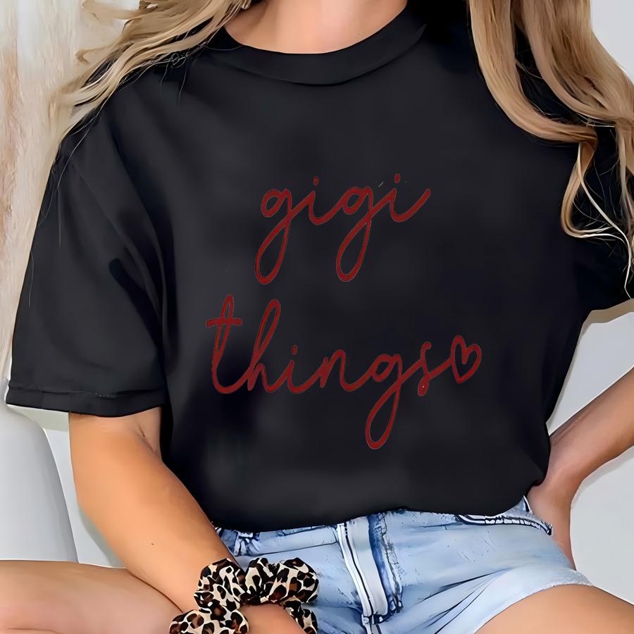 Gigi Things, Gigi, Zippered Tote, Custom Name Tote, Gigi Gift, Two Tone T-shirt