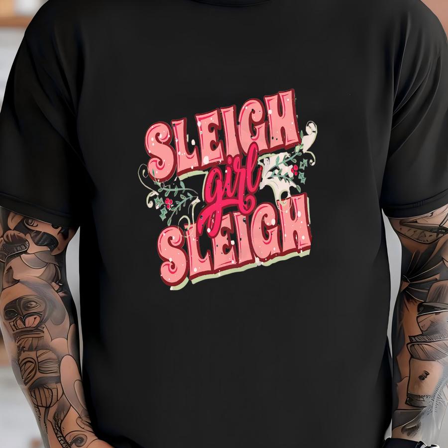 Christmas Sweatshirts Funny Christmas Sweatshirt Santa Shirts Retro Christmas Crewnecks Hoodies Sleigh Slay Cute Ugly Christmas Sweater T-shirt
