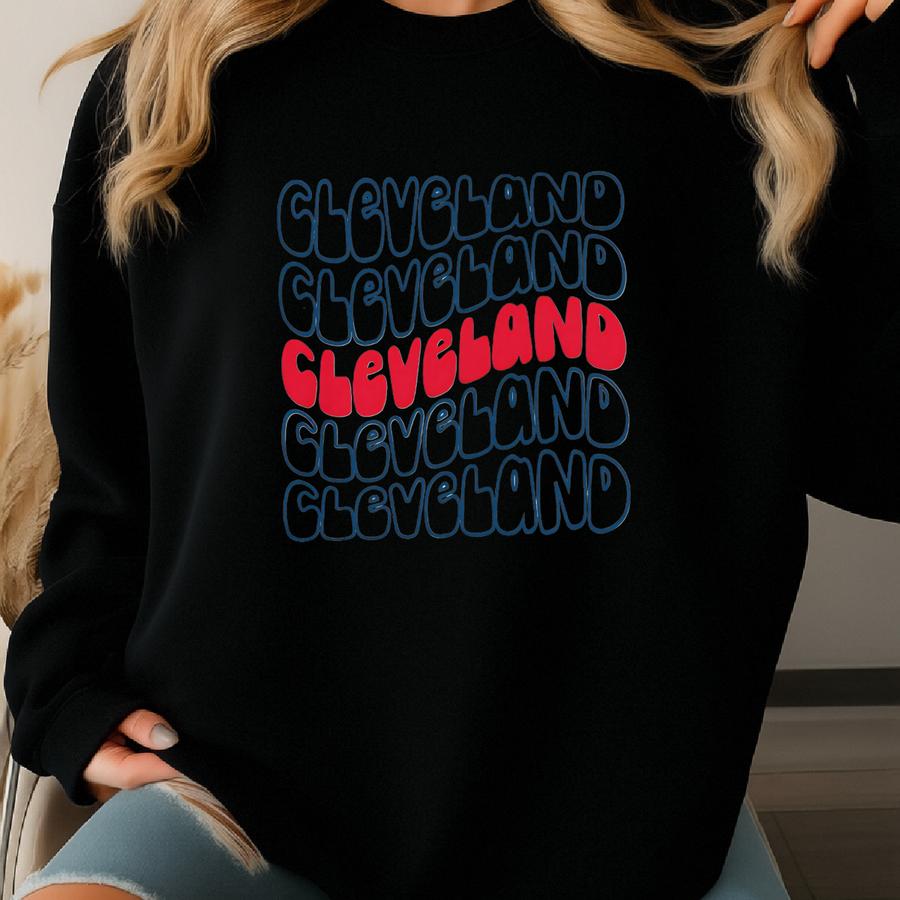 Retro Cleveland Sweatshirt Cleveland Crewneck Cleveland Baseball Sweatshirt Cleveland Baseball Crewneck Cleveland Crewneck Sweatshirt