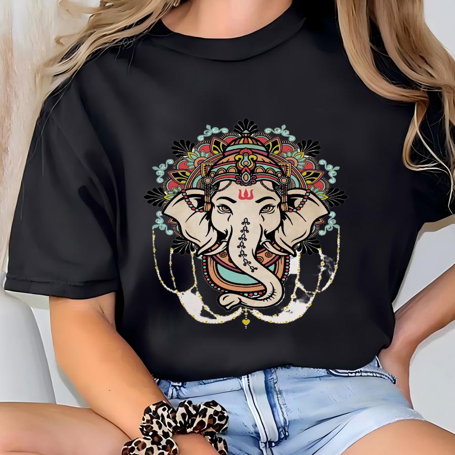 Iconic Ganesha Sweatshirt, Spiritual Yoga Meditation Hoodie, Religious Sweatshirt, Ganesh Lover Hoodie, Christmas Gift, E784 T-shirt