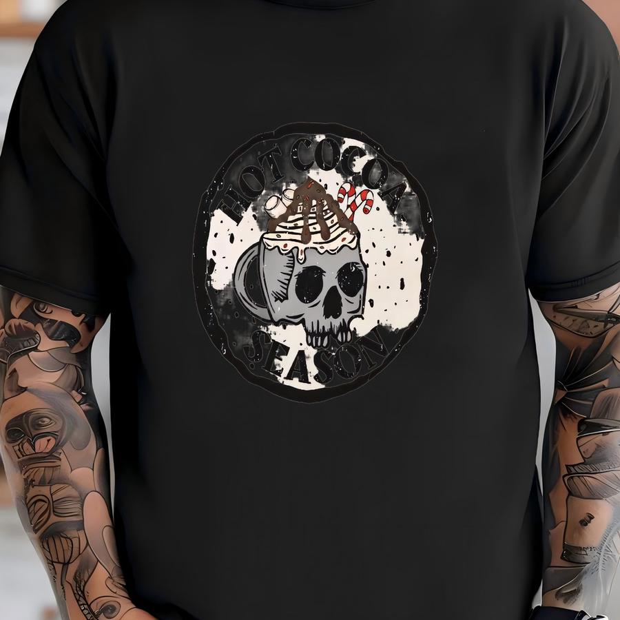 Winter Sweatshirts Fall Crewneck Sweater Weather Cozy Pullover Hot Cocoa Season Spooky Christmas Skeleton Holiday Gothic Hoodies T-shirt