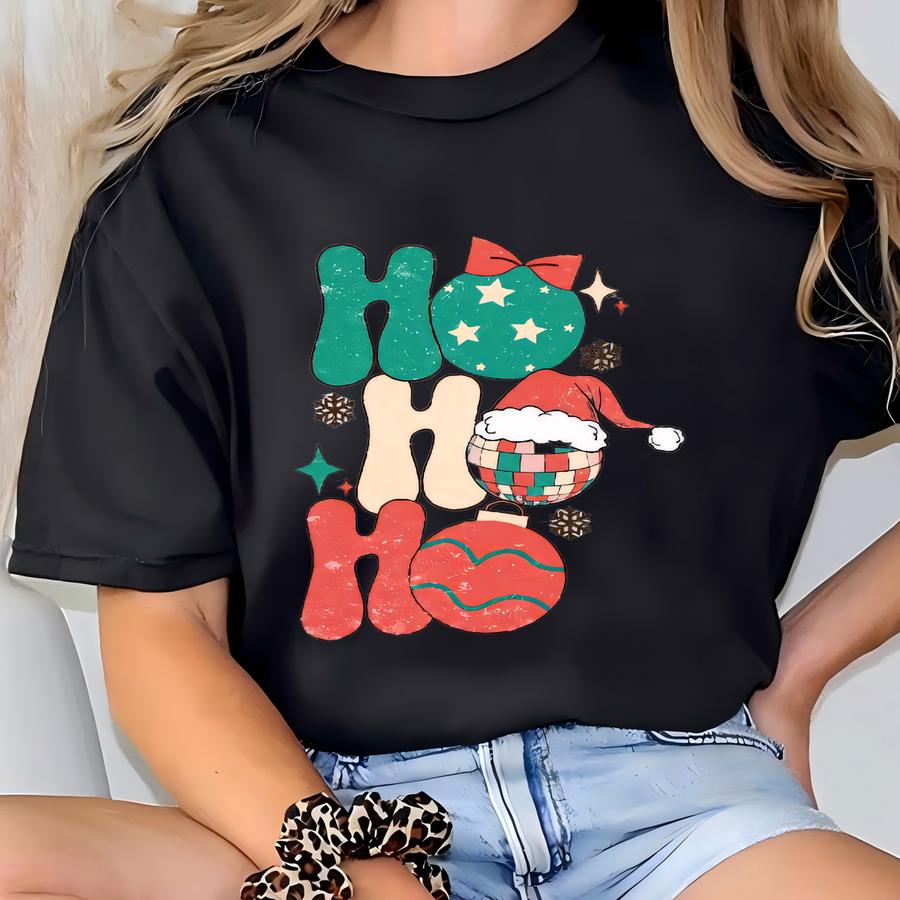 Holiday Sweatshirt Cute Ho Ho Ho For Women T-shirt