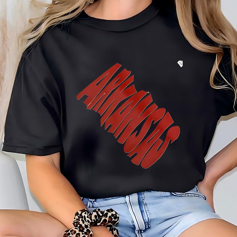 Arkansas Razorbacks Sweatshirt: Wavy Text, Unisex Bella Canvas T-shirt