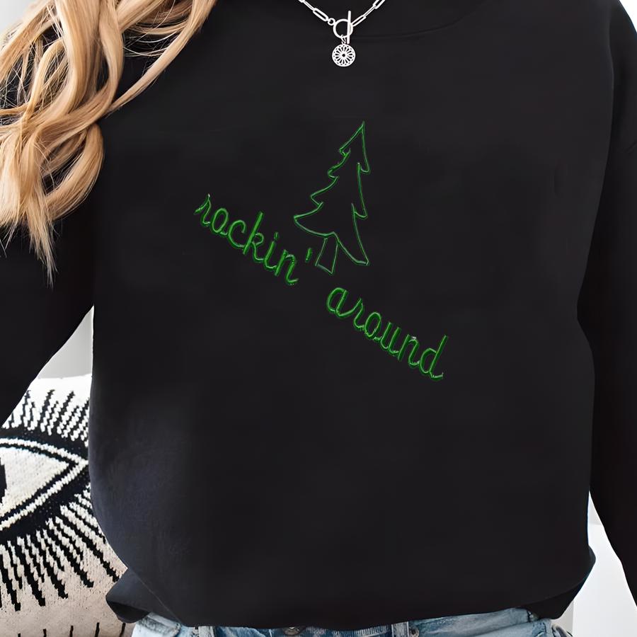 Christmas Tree Sweatshirt: Rocking Around Y2k Style Sweatshirt