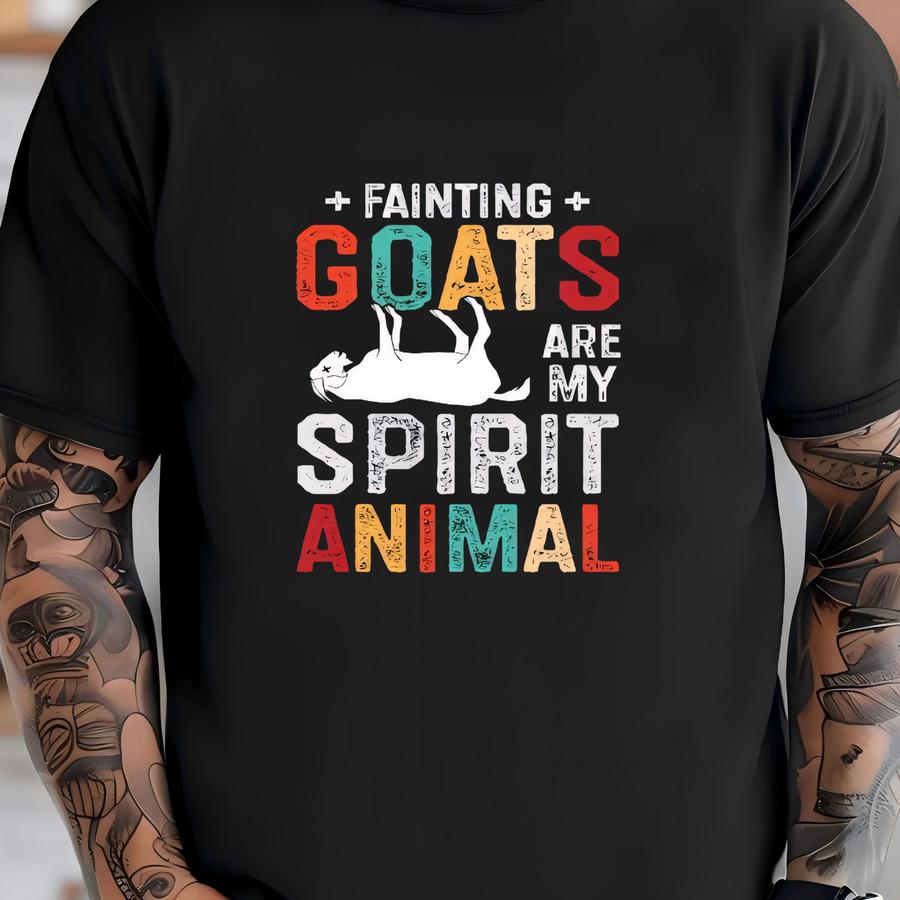Fainting Goats Spirit Animal Shirt, Funny Goat Hoodie, Goat Tee, Hoodie, Long Sve, Sweatshirt, Tank Top, Kids Tee T-shirt
