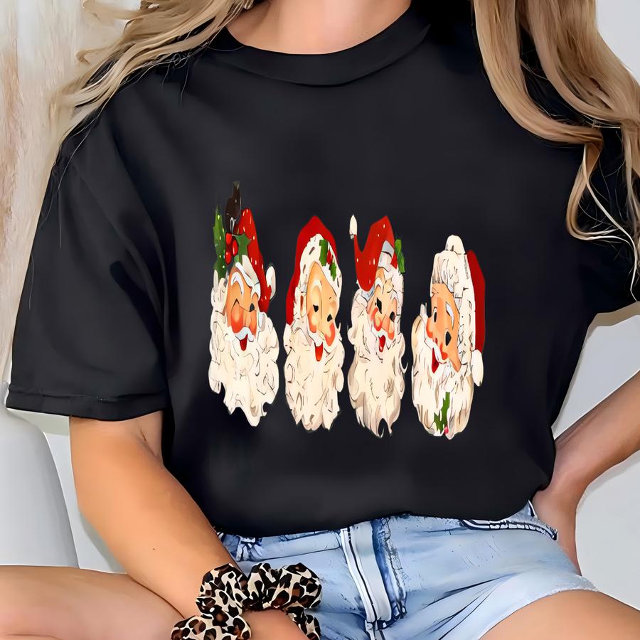 Vintage Santa Crewneck Sweatshirt, Unisex Nineties Retro Santa Claus Shirt, Christmas Women Men Top Holiday Santa Lover Gift Xmas Sweater T-shirt