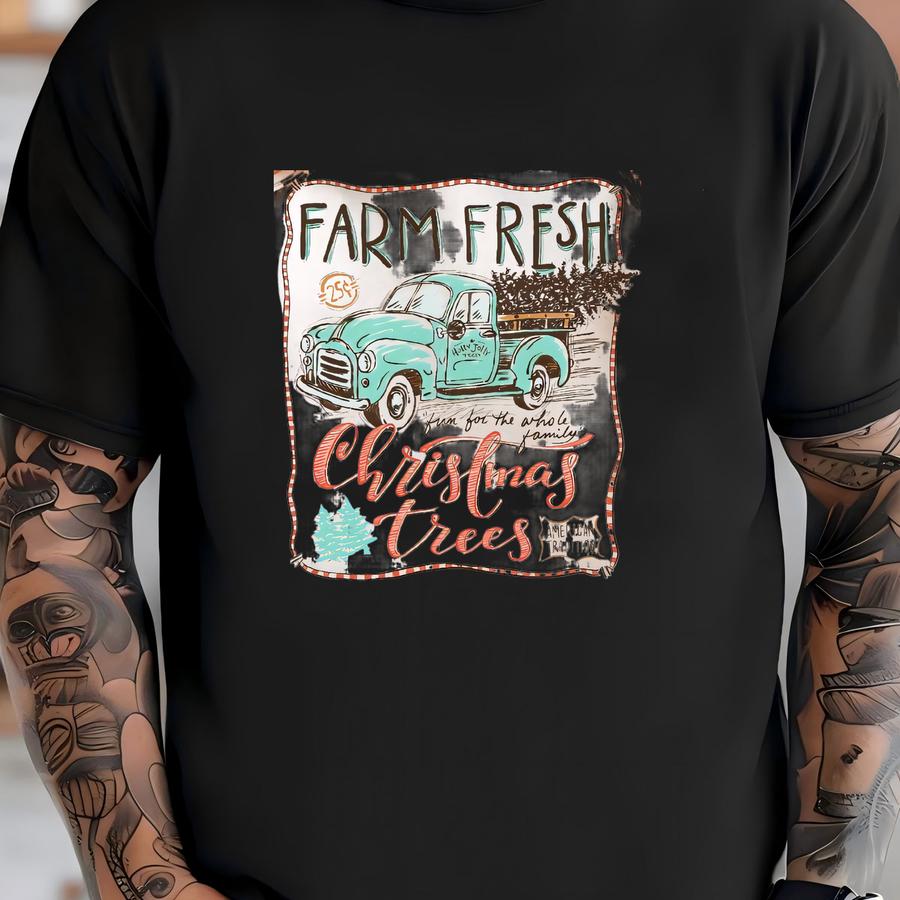 Small Town Christmas Sweatshirt Christmas Tree Truck Sweatshirt Retro Country Christmas Crewnecks Hoodies Cute Ugly Christmas Sweater T-shirt