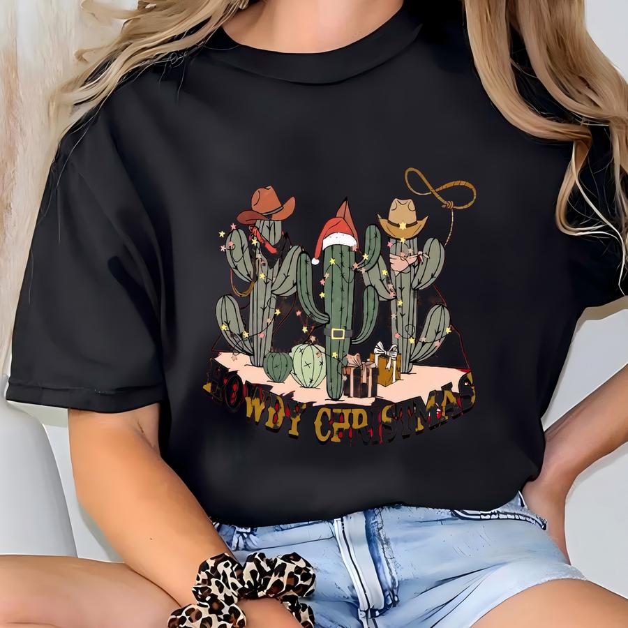 Christmas Shirt Howdy Christmas, Women's Shirt, Holiday Cute Shirt, Western Christmas T-shirt