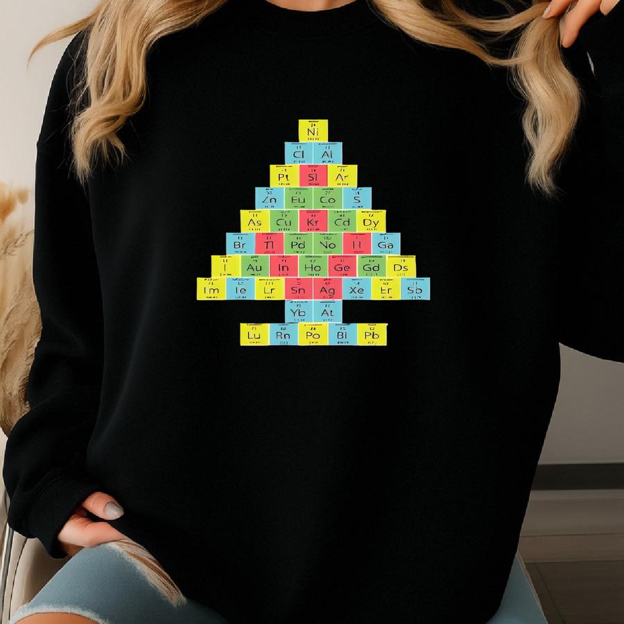Christmas Chemistry T-shirt: Funny Periodic Table Tree, Science Gift Sweatshirt