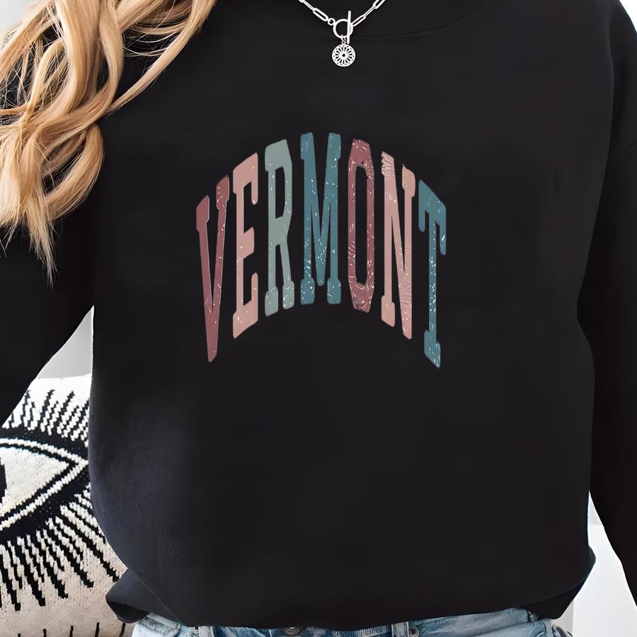 Vermont Sweatshirt, Vermont Hoodie, Vermont State Shirt, Vermont Gifts, Vermont Pride, College Student Gift, Premium Unisex Crewneck Sweater Sweatshirt