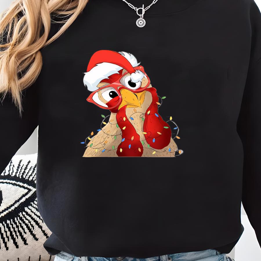 Christmas Chicken Lights Shirt: Soft Unisex Tee Sweatshirt