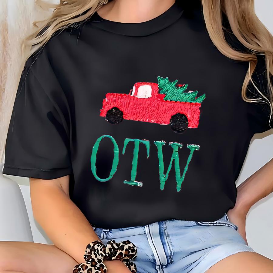 Christmas Truck Shirt, Christmas Shirt, Monogram Christmas Shirt, Christmas Outfit T-shirt